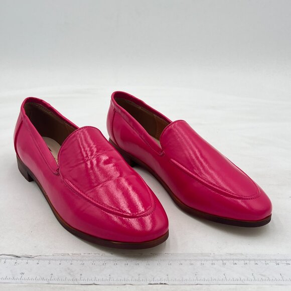 FOWT Fuchsia Wide Width Loafer Slip On Block Stripped Heel Pointed Toe Loafer - Picture 3 of 7